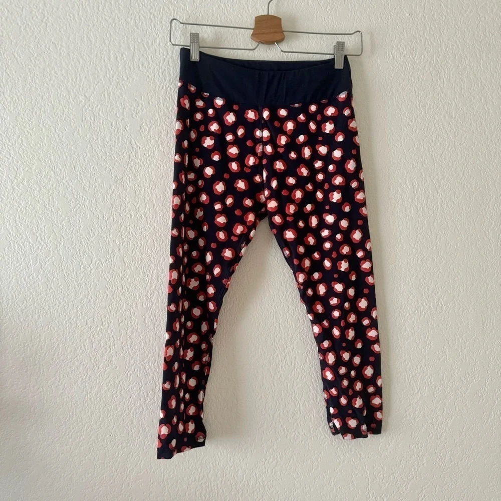 Tory Sport Spry Red White & Blue Bengal Cropped Performance Legging Women’s